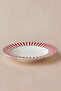 Red Striped Deep Cake Plate 20 cm - 2