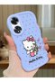 Oppo A60 Compatible Case Camera Protector Blue Silicone Couple Phone Case Kitty Pattern