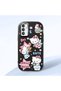 Samsung Galaxy M23 Compatible Case Camera Protector Black Silicone Couple Phone Case Kitty Pattern