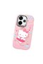 Redmi 13X Compatible Case Camera Protector Pink Silicone Couple Phone Case with Kitty Pattern - 3