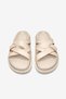Women's Beige Skin Comfortable Fit Soft Sole Cross-Striped Slippers - 2