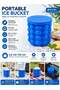 Silicone Ice Cube Tray Bucket | Portable 37 Cube Ice Maker Mold With Lid | Ice Bucket For Drinks Cold Compress Food Storage | Blue - 5