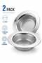 Kitchen Sink Strainer Stainless Steel 2 Pack | 4.5 Inch Wide Rim Sink Drain Strainer Basket | Anti Clogging Rust Free Polished Silver Drain Filter - 2