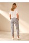 Msr5437 Italian Floral Patterned Cotton Trousers Gray - 2
