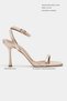 Taki Rose Gold Women's Thin Heeled Shoes with Ankle Belt Detail - 2