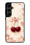 Samsung S25 Fe Cherry Pearl Ribbon Design Glossy Phone Case