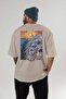 Santorini Greece 2 Beige Oversize Country City Back Printed Unisex T-Shirt 100% Cotton Premium - 4
