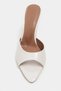 Renata Beige Patent Leather Open Toe Women's Thin Heeled Slippers - 5