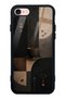iPhone 7 Black Glossy Phone Case with Mocha Coffee Design