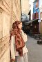 Allure Swirl Pattern Tensel Shawl - Brown - 3