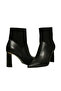 Black Leather Women's Heeled Boots - 3