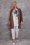 Plus Size Trendy and Stylish Two-Piece Set White Ribbed Tunic Floral Print Long Sleeve Women's Tunic - 5