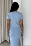Soft Motion Women's Lycra Crew Neck Slit Maxi Dress - 2