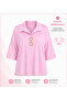 Plus Size Polo Collar Metal Accessory Detailed Comfortable Fit Women's Blouse - 2