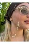 Premium Pearl Star Detailed Eyeglass Chain |   Women's Glasses Strap |   Silicone Tip Metal Beaded Glasses Accessory |   Compatible with All Glasses - 2