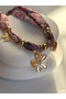 Women's Patterned Scarf Necklace with Floral Detail, Stylish Neck Accessory (55 cm) - 3
