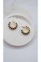 Gold Crt Colorful Beaded Detail Hoop Earrings - 2