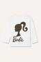 Barbie Licensed Crew Neck Combed Cotton Long Sleeve Ecru T-Shirt Baby Girl I1779A526Au