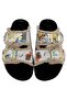 Women's Vegan Black Slippers - Minimal Crisis Design - 2