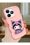 Realme Note 50 Compatible Case Camera Protector Pink Silicone Couple Phone Case Kuromi Pattern