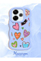 Redmi 13 Compatible Case Camera Protector Blue Silicone Couple Phone Case Heart Pattern - 2