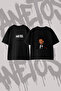 The Weeknd_2 Design Back Printed Cotton Black Oversize T-Shirt