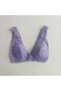 Women's Lace Front Snap Breastfeeding Bra Purple Color Bb2681 - 3