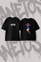 Doja Cat_6 Design Back Printed Cotton Black Oversize T-Shirt