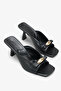 Monica Women's Heeled Slippers - Black - 2