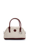 Silver Ring Detailed Women's Crossbody Bag Plain Linen Claret Red