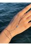 Zircon Stone Branded Model Silver Stainless Steel Shahmeran Bracelet