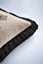 Elegant Botanical Fringe Pillowcase with Floral Pattern - Minimal Floral Beige Black Tassel Throw Pillow Cover - 8