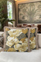 Floral Pattern Beige Fringed Pillowcase-Elegant Floral Modern Mustard Gray Mink Tassel Throw Pillow Cover - 2