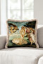Mythological Art Renaissance Fringed Pillowcase-Allegorical Sea Green Beige Cream Tassel Throw Pillow Cover - 5