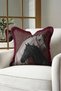 Horse Figured Ottoman Motif Fringed Pillowcase-Noble Equestrian Bohemian Black Tasseled Throw Pillow Cover - 4