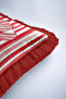 Stylish Tropical Fringe Pillowcase with Striped Floral Design - Botanical Burgundy Tassel Throw Pillow Cover - 8