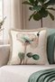 Vintage Floral Botanical Fringe Pillowcase-Artistic Floral Cream Green Mink Tassel Throw Pillow Cover