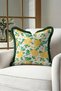 Elegant Fringed Pillowcase with Floral Spring Garden Motif - Botanical Green Gray Tassel Throw Pillow Cover - 7