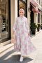 Women's Buttoned Modal Patterned Pink Dress - 5