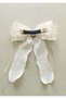 Vintage Cream Floral Patterned Bow Automatic Buckle 16X22 cm - 2