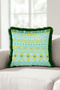 Ethnic Turquoise Geometric Fringed Pillowcase-Authentic Aztec Mint Yellow Black Tassel Throw Pillow Cover - 3