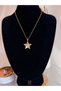 Women's Stainless Steel Gold Color Star Stone Necklace - 4