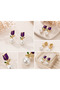 Purple Tulip Flower Pearl Dangle Xuping Earrings - 2