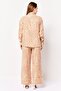 Women 2 Pieces Allover Print Blouse With Pants Coord Sets, Tan - 3