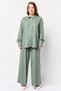 Jeans Co Women 2 Pieces Plain Shirt And Palazzo Pants Set, Sage Green