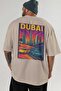 Dubai Uae Beige Oversize Country City Back Printed Unisex T-Shirt 100% Cotton Premium - 5