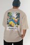 Amalfi Italy 4 Beige Oversize Country City Back Printed Unisex T-Shirt 100% Cotton Premium - 6