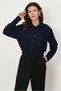 Shirt Collar Crepe Bluz 46758 - 2