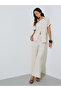 Cream Solid Shirt And Straight Pants Co-Ord Set