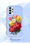 Samsung Galaxy A23 Compatible Case Camera Protector Blue Silicone Couple Phone Case Floral Pattern - 2